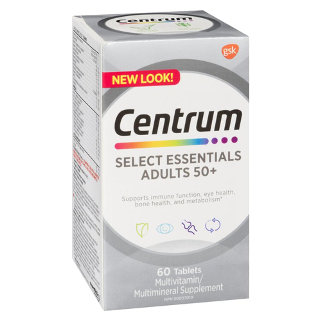 Centrum Multivitamin Supplement Select Essentials Adults 50+ 60 Count ...