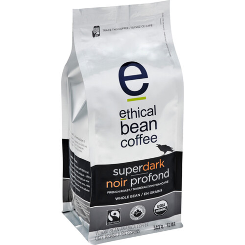 Ethical Bean Organic Whole Bean Coffee Superdark French Roast 340 g