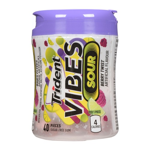 Trident Vibes Sugar-Free Gum Sour Berry Twist 40 Pieces