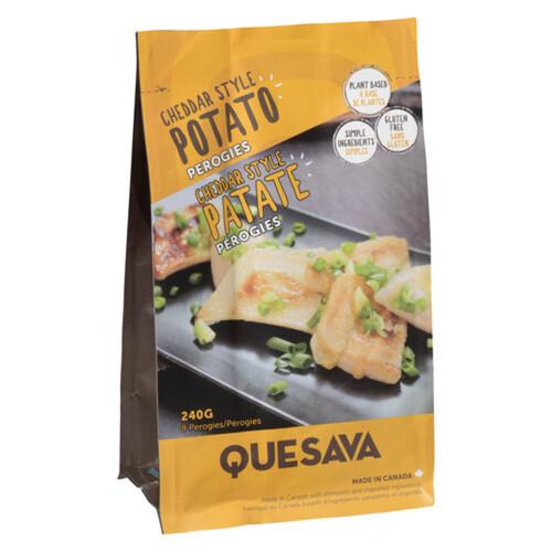 Quesava Gluten-Free Vegan Potato Cheddar Perogies 240 g (frozen)