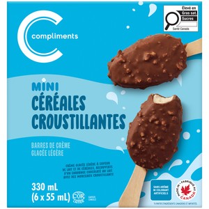 Compliments Barre de crème glacée mini céréales croustillantes 6 x 55 ml