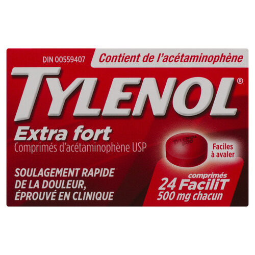 Tylenol Extra Strength 500 mg 24 Tablets 