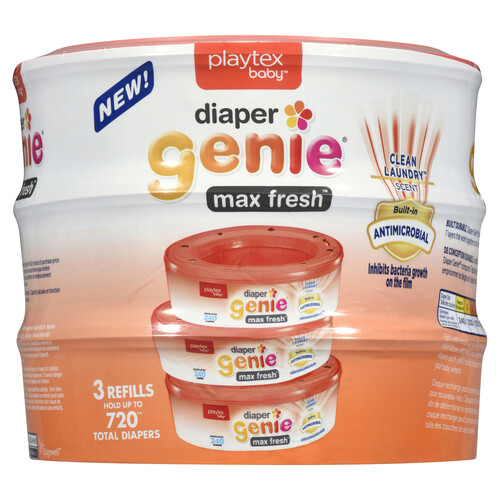Playtex Diaper Genie Max Fresh Refill bags with a Clean Laundry