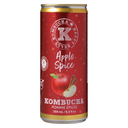 Happy Belly Kombucha Limited Edition Kombucha Apple Spice 250 ml (can)