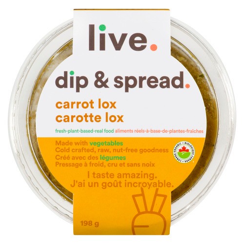 Live Organic Food Dairy-Free Dip & Spread Carrot Lox 198 g