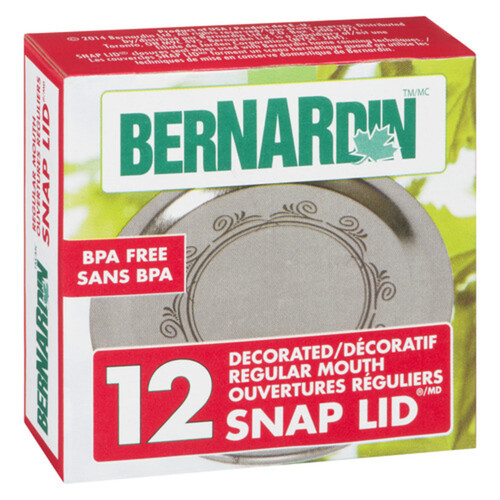 Bernardin Snap Lid Regular Mouth Decorated 12 Pack