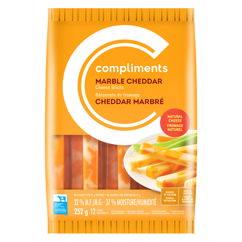 Compliments Marble Cheddar Cheese Sticks 252 g
