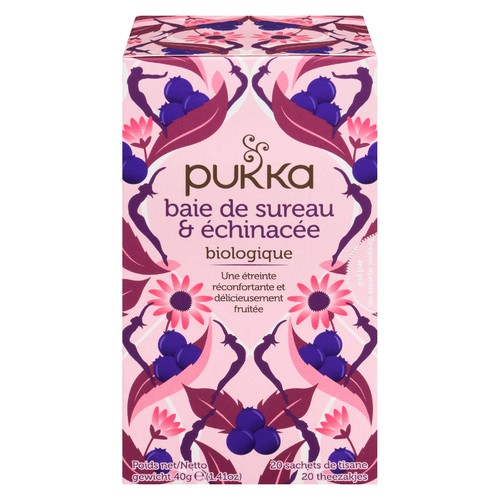 Pukka Herbs Organic Tea Elderberry Echinacea Elderflower 20 EA