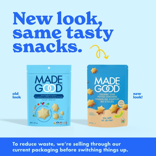 MadeGood Star Puffed Crackers Sea Salt 121 g