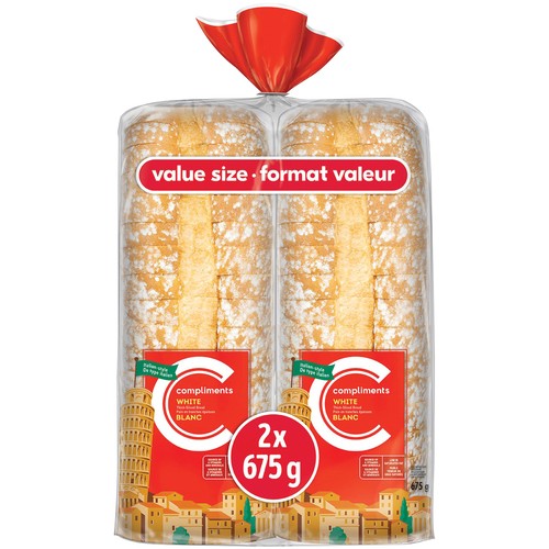 Compliments Italian Bread White 2 x 675 g