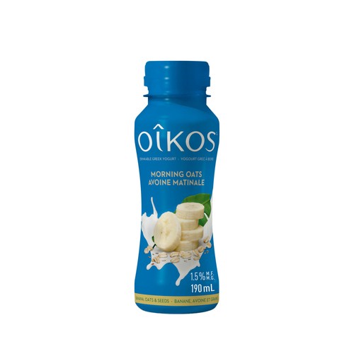 Oikos Drinkable Greek Yogurt 9 g Protein with Banana Oats & Seeds 190 ml