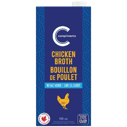 Compliments Broth No Salt Added Chicken 900 ml