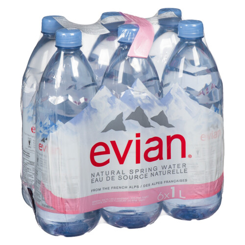 Evian Spring Water Natural 6 x 1 L (bottles)