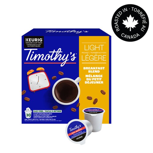 Timothy's World Coffee Pods Breakfast Blend Light K-Cups 30 Count