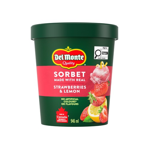 Del Monte Sorbet Real Strawberry And Lemon 946 ml