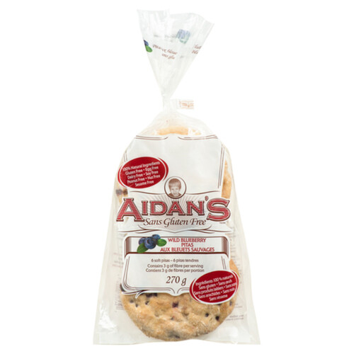 Aidan's Gluten-Free Pitas Wild Blueberry 270 g (frozen)