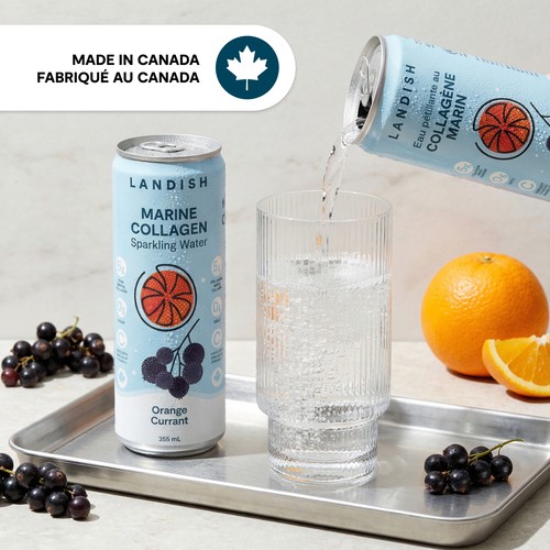 Landish Marine Collagen Sparkling Water Orange Currant 355 ml (can)