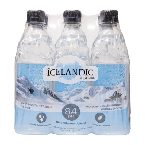 Icelandic Glacial Spring Water Natural 6 x 500 ml (bottles)