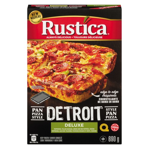 Rustica Frozen Detroit Style Pan Pizza Deluxe 690 g