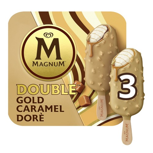 Magnum Ice Cream Bar Double Gold Caramel 3 x 85 ml