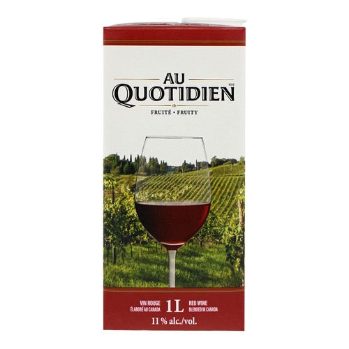 Au Quotidien Red Wine Fruity 11% Alcohol 1 L