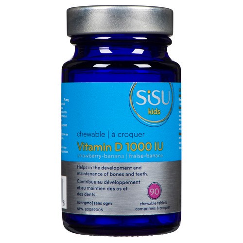 Sisu Vitamin D 1000 IU Strawberry-Banana 90 Chewable Tablets