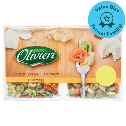 Olivieri Tortellini Rainbow 3 Formaggi Twin Pack 500 g