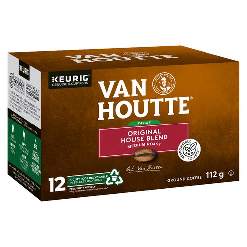 Van Houtte Coffee Pods Decaffeinated Original Medium Roast 12 K-Cups 112 g
