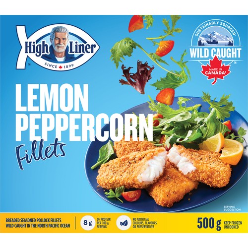 High Liner Frozen Breaded Seasoned Pollock Fillets Lemon Peppercorn 500 g