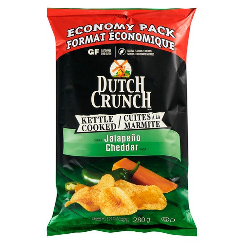 Dutch Crunch Potato Chips Jalapeno & Cheddar 280 g