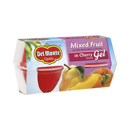 Del Monte Fruit Cups Peach & Pear In Cherry Gel 4 x 125 g