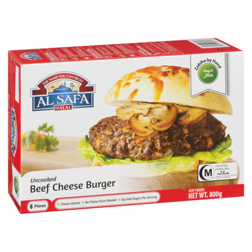 Al Safa Halal Frozen Beef Cheese Burgers 800 g