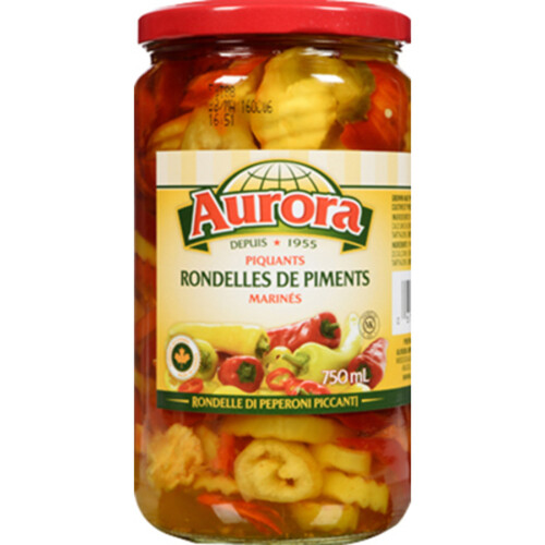 Aurora Hot Banana Pepper Rings 750 ml