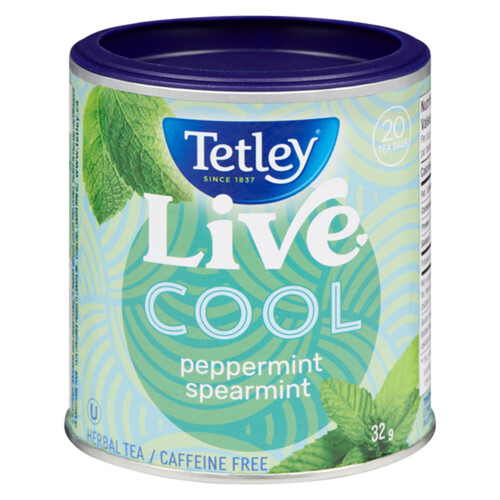 Tetley Herbal Tea Live Cool Peppermint Spearmint 32 g