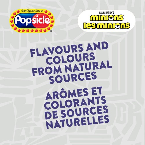 Popsicle Minions Ice Pops Strawberry, Banana & Blue Raspberry 6 x 60 ml