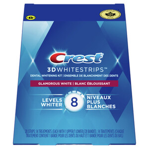 Crest 3D White Whitestrips Dental Whitening Kit Glamorous White 14 EA