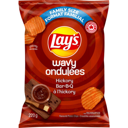 Lay’s Wavy Potato Chips Hickory BBQ 220 g