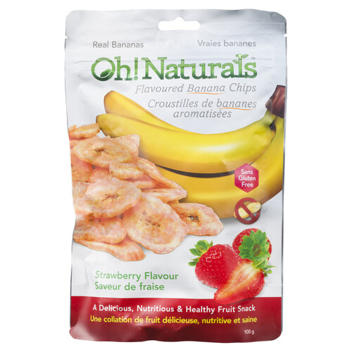 Oh! Naturals Gluten-Free Banana Chips Strawberry 100 g