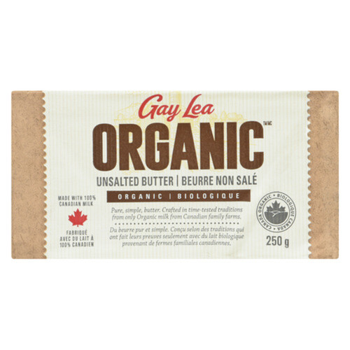 Gay Lea Organic Butter Unsalted 250 g