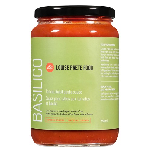 Louise Prete Food Pasta Sauce Basilico Tomato Basil 750 ml