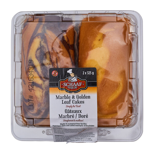 Schaaf Foods Inc Loaf Cakes Marble & Golden 650 g (frozen)