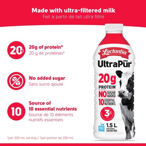 Lactantia UltraPur 3.25% Milk Ultra-Filtered 20 g Protein 1.5 L