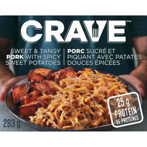 CRAVE Frozen Meal Sweet & Tangy Pulled Pork With Spicy Sweet Potatoes 283 g