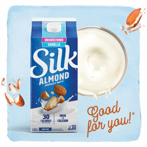 Silk Dairy-Free Almond Beverage Unsweetened Vanilla Flavour 1.89 L