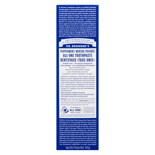 Dr. Bronner's All One Toothpaste Peppermint 140 g