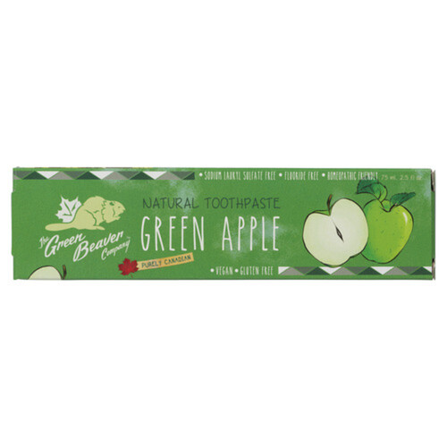 The Green Beaver Company Vegan Gluten-Free Natural Toothpaste Green Apple 75 ml