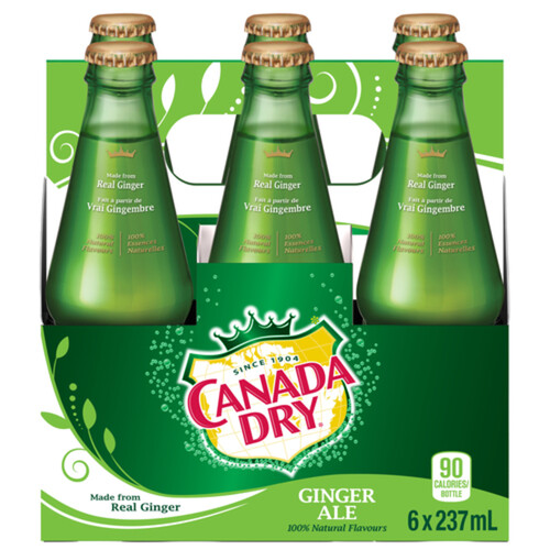 Canada Dry Soft Drink Ginger Ale 6 x 237 ml (bottles)