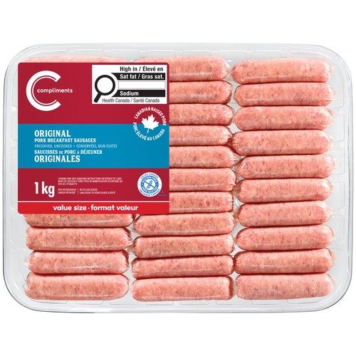Compliments Frozen Pork Breakfast Sausage Original 1 kg