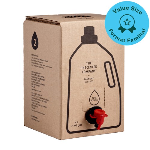 The Unscented Company Laundry Detergent Refill Box Unscented 160 Loads 4 L