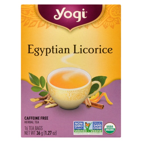 Yogi Caffeine-Free Herbal Tea Egyptian Licorice 16 Tea Bags 